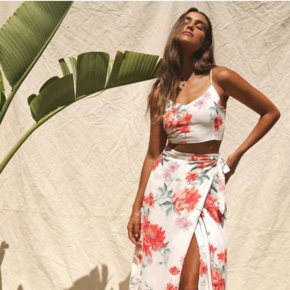 Lulus Floral 2pc Maxi Skirt set - Size S